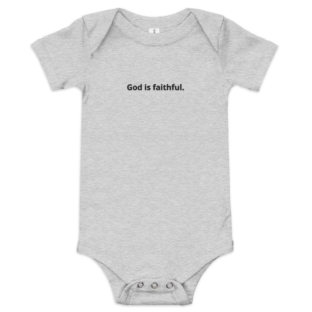 "God is Faithful" Baby short sleeve one piece