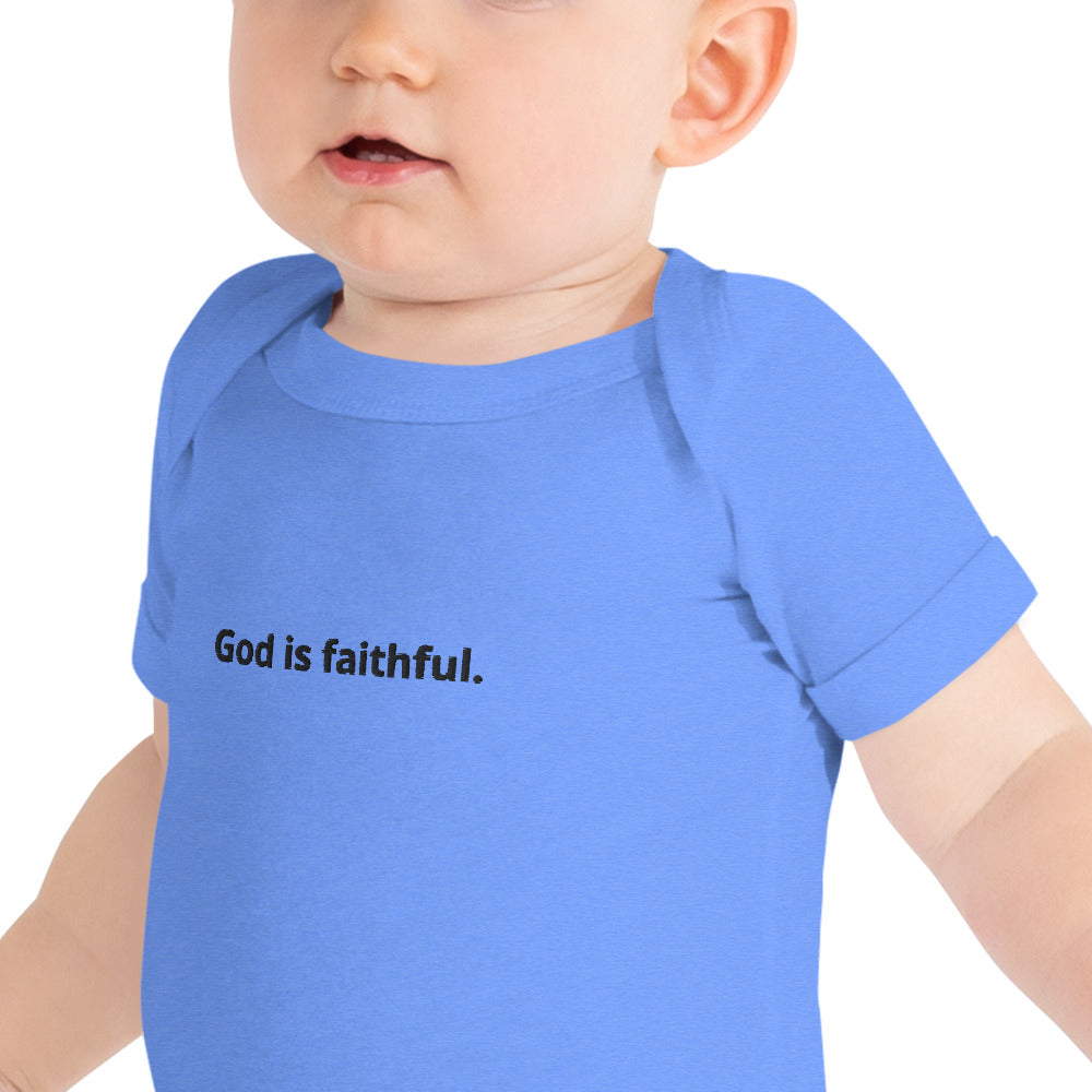 "God is Faithful" Baby short sleeve one piece