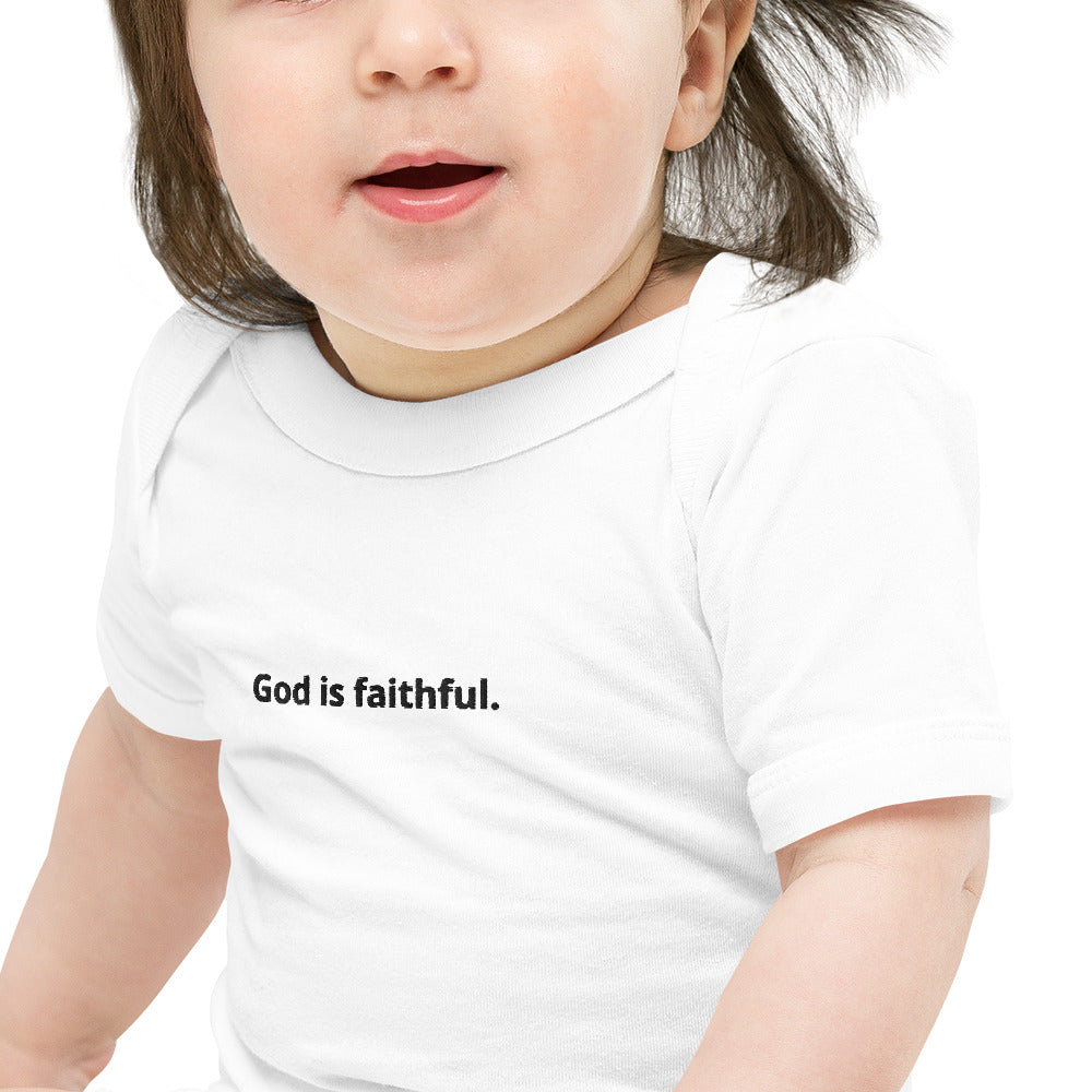 "God is Faithful" Baby short sleeve one piece